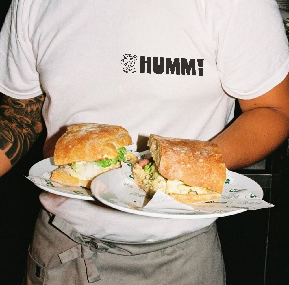 t-shirt imprimé lgoo typographique restaurant humm!