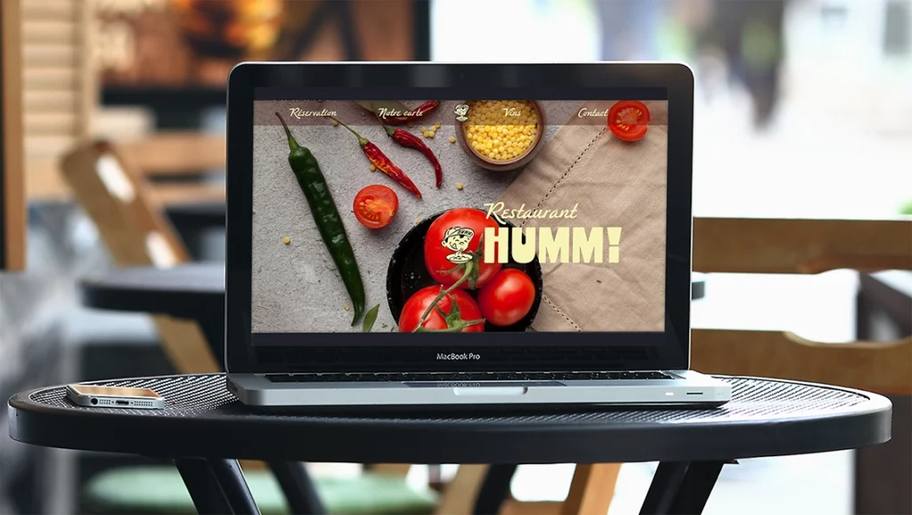 site du restaurant humm! sur laptop