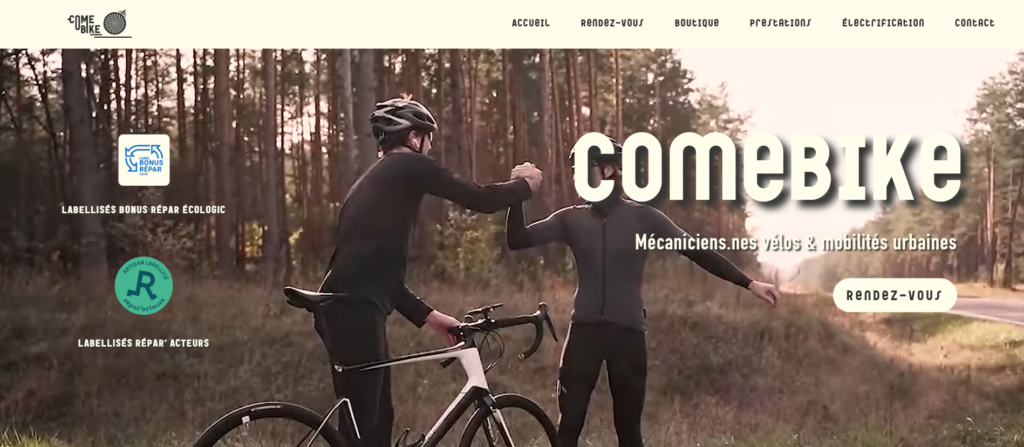 site comebike.fr page accueil v2