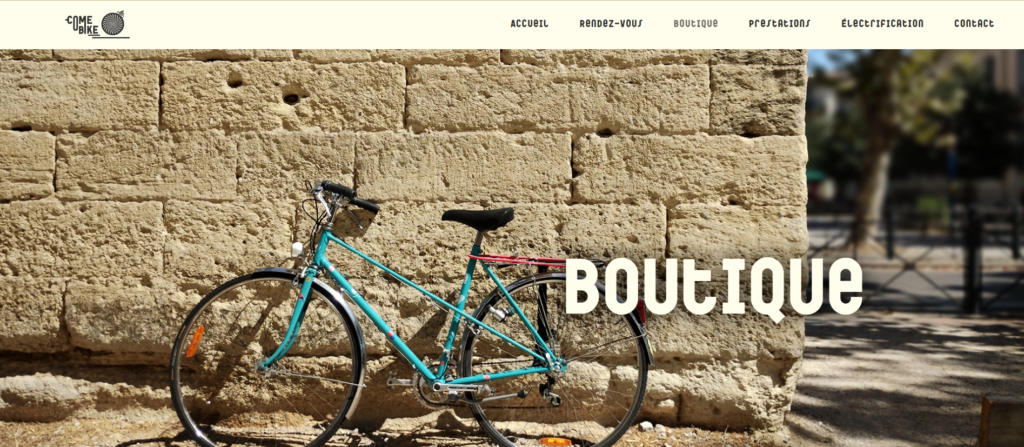 site comebike.fr page boutique