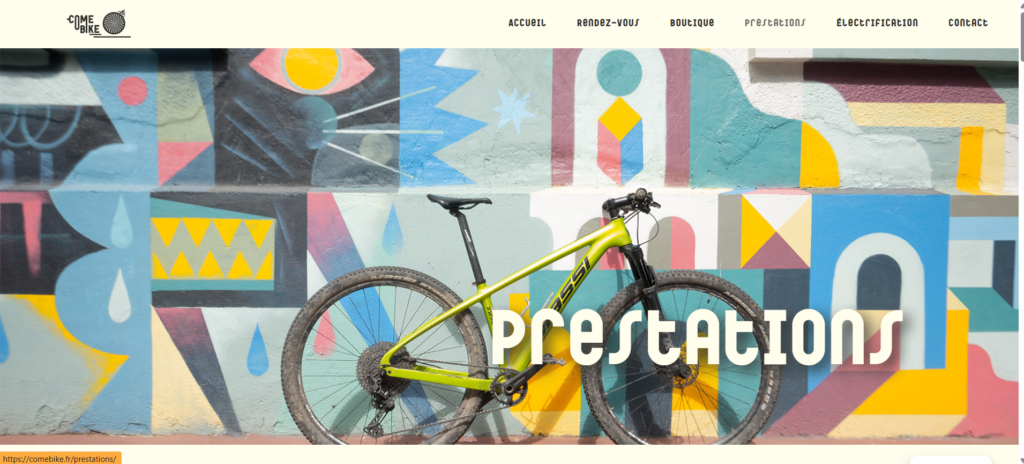 site comebike.fr page prestations
