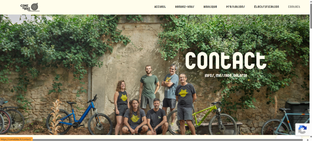 site comebike.fr page contact