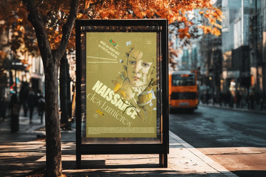 affiche du musée des beaux arts sur un abribus