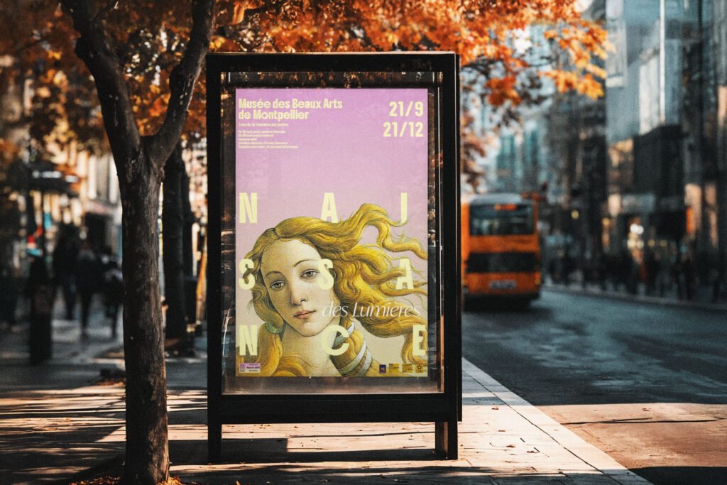 affiche musée des beaux arts sur un abribus
